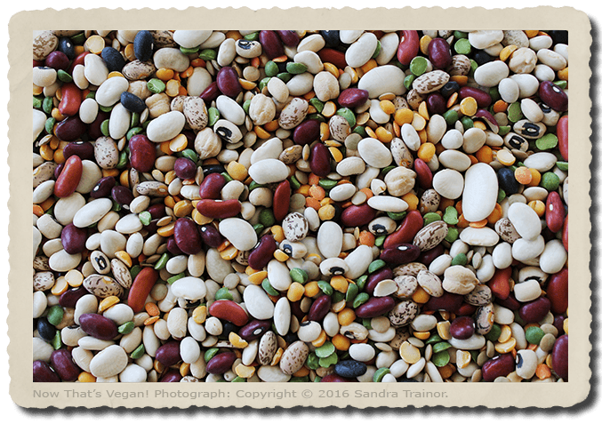 A variety of dried beans.