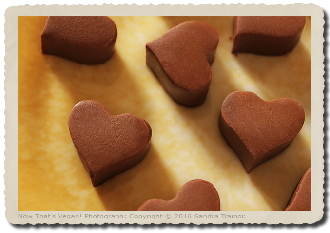 A recipe for chocolate Valentine's Day candies.