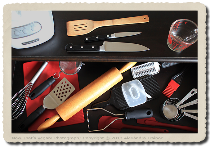 Kitchen gadgets and small appliances.