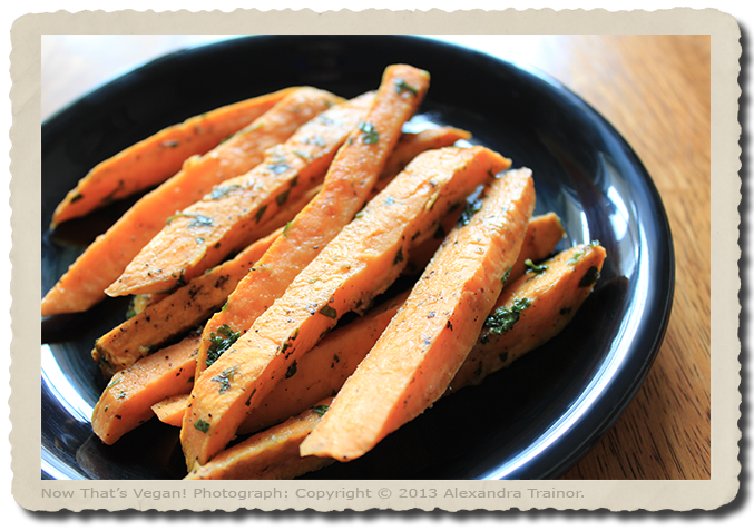 Sweet Potatoes turned into baked fries.