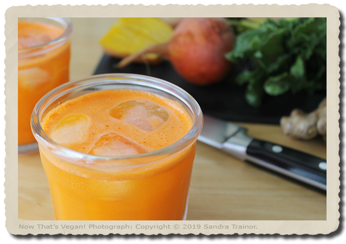A tasty juice made with golden beets.