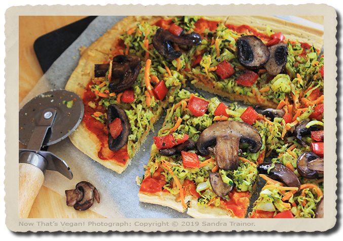 A vegan and gluten-free pizza.