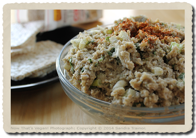A vegan recipe for chicken salad without chicken.