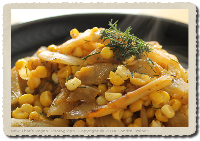 A tasty combination of fresh corn kernels and fennel.